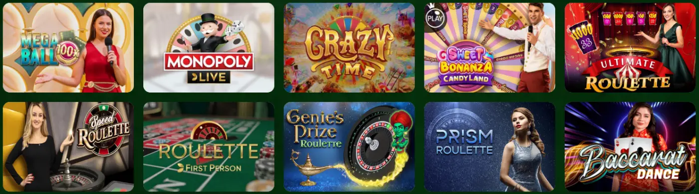 Live casino at Sombrero Spins Casino